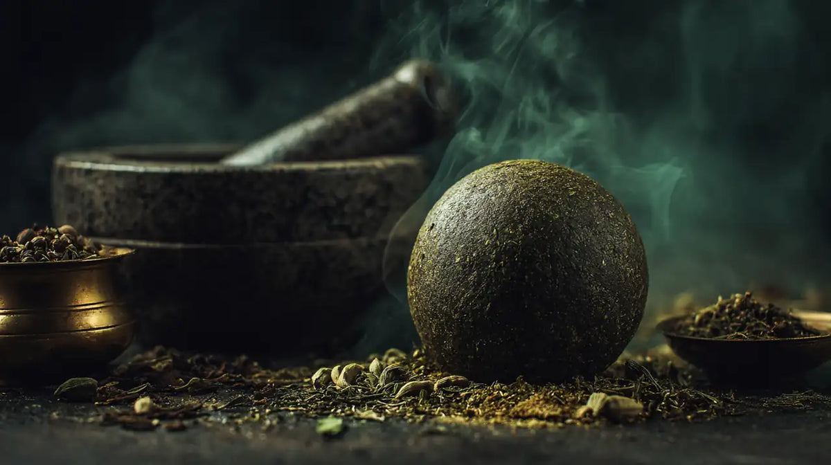Authentic traditional bhang goli prepared using premium Vijaya herbal ingredients