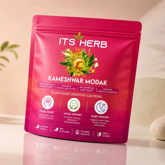 Kameshwar Modak ingredients – Vijaya leaf, Ashwagandha, Safed Musli and Rasayana herbs, AquaHerbals